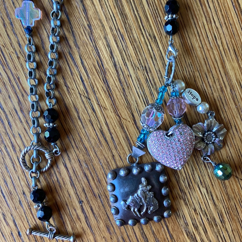 42” long charm necklace